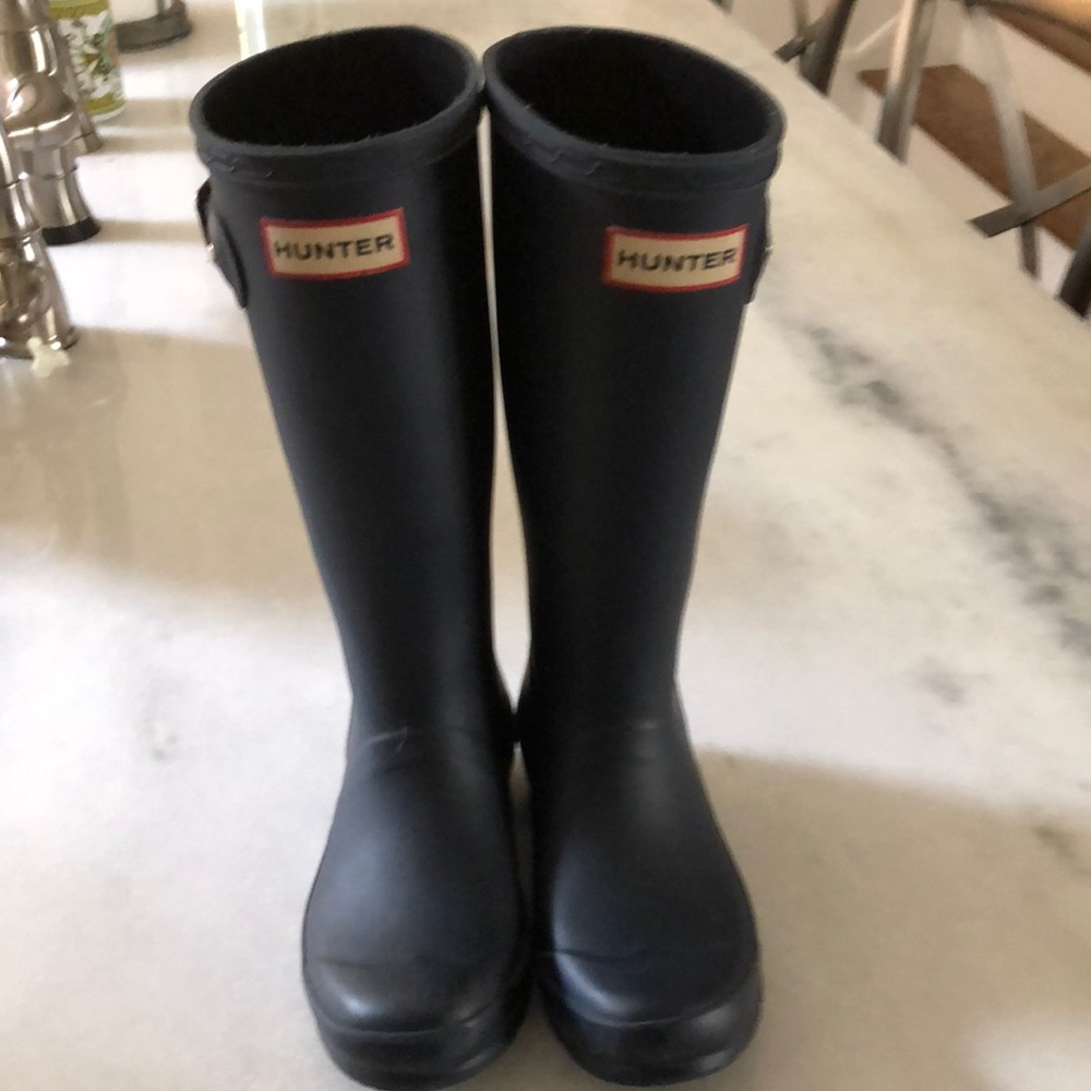 Hunter Navy Rain boots size 2 Girls